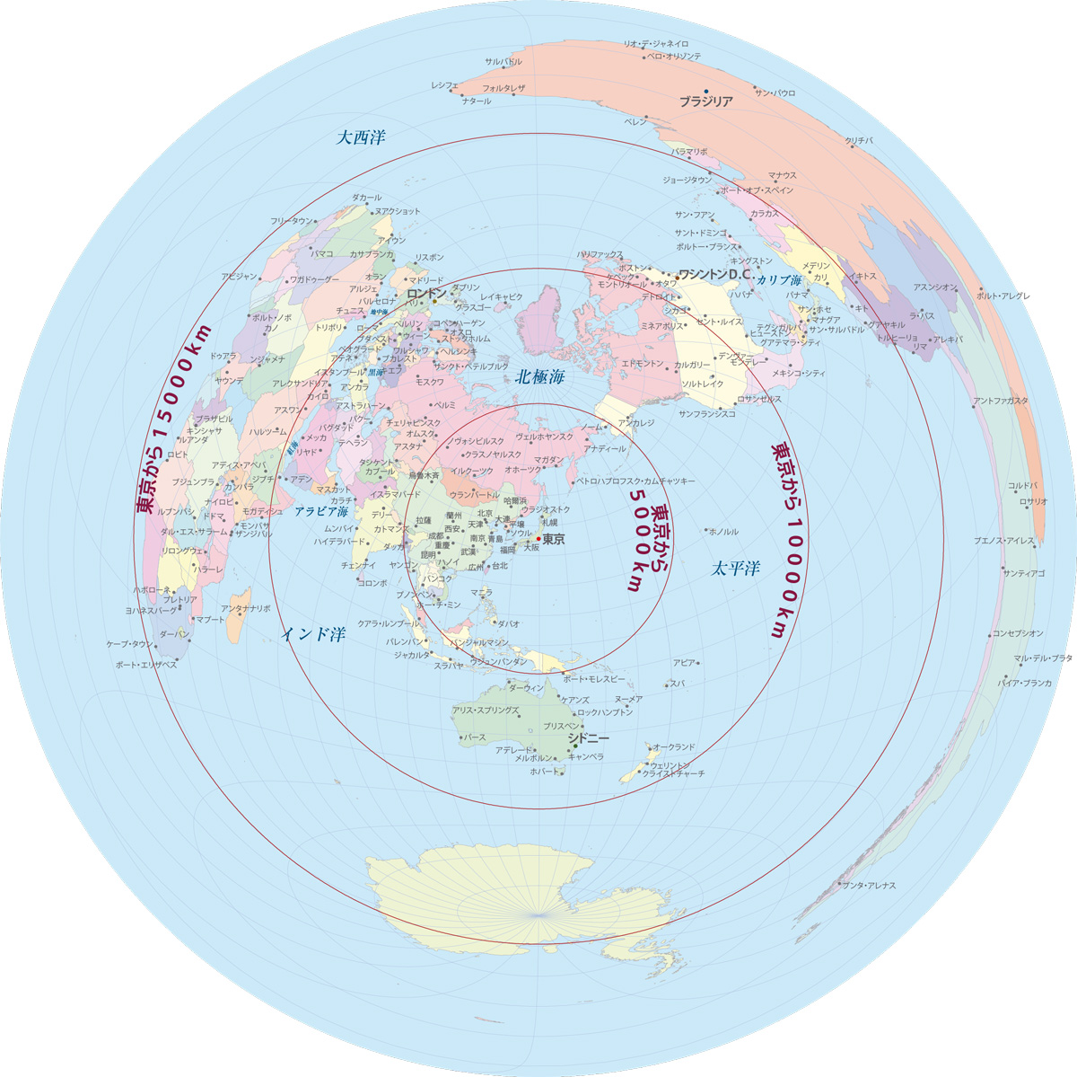 ジオコラム 日本から世界各地の距離 Pacificvision Corp Geospatial Div