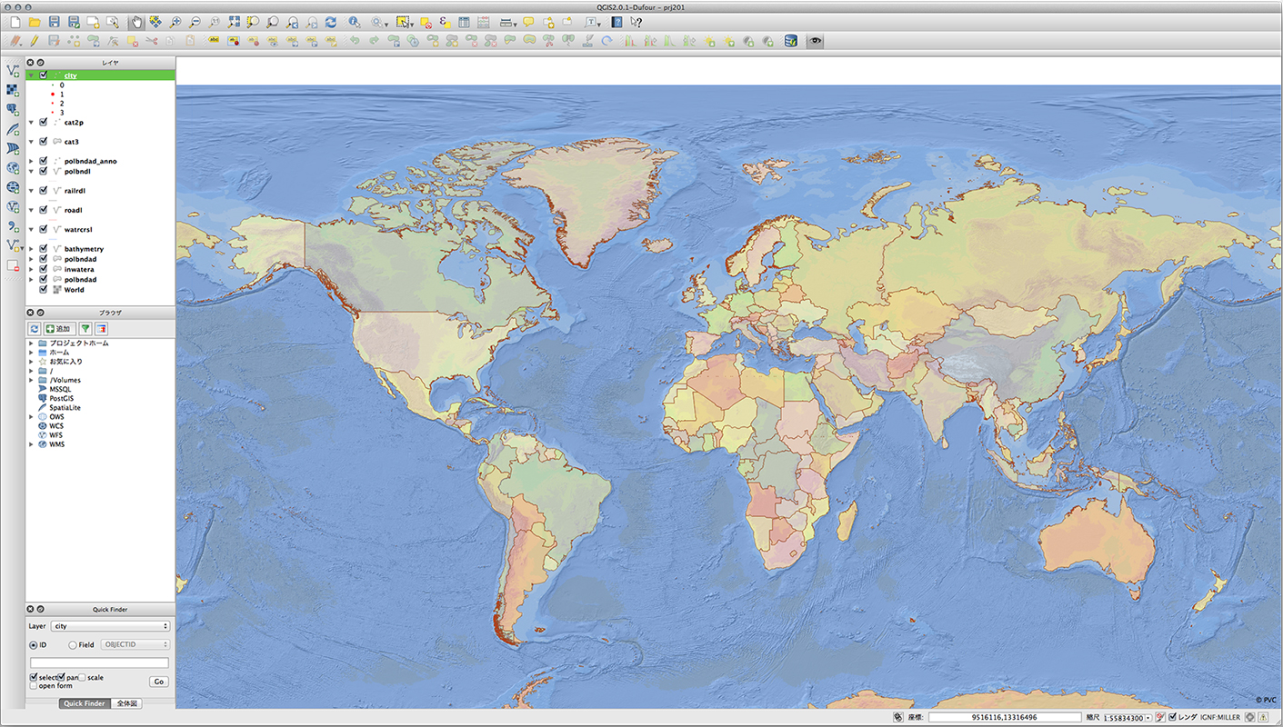 オリジナルのshpファイル World Topo Map Light Pacificvision Corp Geospatial Div